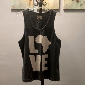 I Love Africa Ladies Grey Tank Top